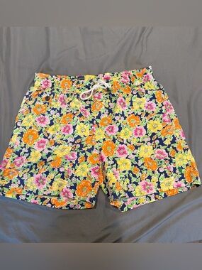 Vintage Polo Ralph Lauren Swim Trunks Shorts Mens Medium Floral Flowers Loud